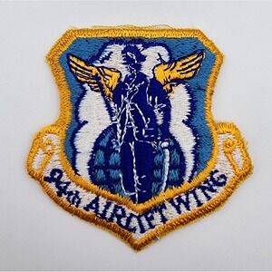US AIR FORCE 94th Airlift Wing SQUADRON‎ PATCH ORIG USAF Rare Vtg 3" Iron On